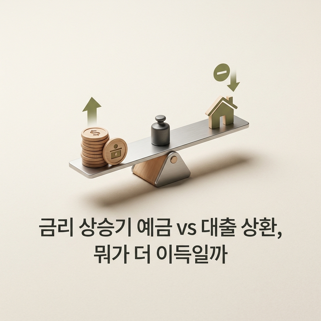 ai thumbnail minimal 금리 상승기 예금 vs 대출 상환 뭐가 더 이득일까 1787800175 1