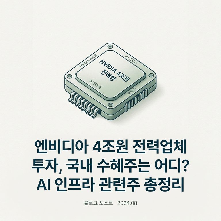 ai thumbnail minimal 엔비디아 4조원 전력업체 투자 국내 수혜주는 어디 AI 인프라 관련주 총정리 1787919832 1