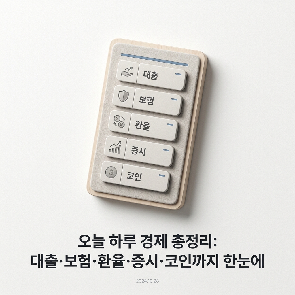 ai thumbnail minimal 오늘 하루 경제 총정리 대출·보험·환율·증시·코인까지 한눈에 1787802969 1