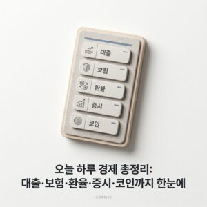 ai thumbnail minimal 오늘 하루 경제 총정리 대출·보험·환율·증시·코인까지 한눈에 1787802969