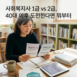 ai thumbnail photography 사회복지사 1급 vs 2급 40대 이후 도전한다면 뭐부터 1788187373 1