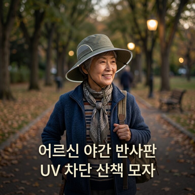 ai thumbnail photography 어르신 야간 반사판 UV 차단 산책 모자 1787528605