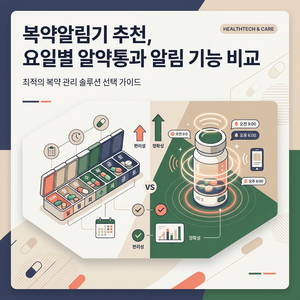 복약알림기 추천, 요일별 알약통과 알림 기능 비교 1 ai thumbnail branding 복약알림기 추천 요일별 알약통과 알림 기능 비교 1789974829 1
