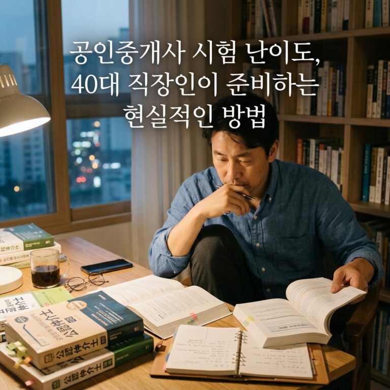 ai thumbnail photography 공인중개사 시험 난이도 40대 직장인이 준비하는 현실적인 방법 1788267231