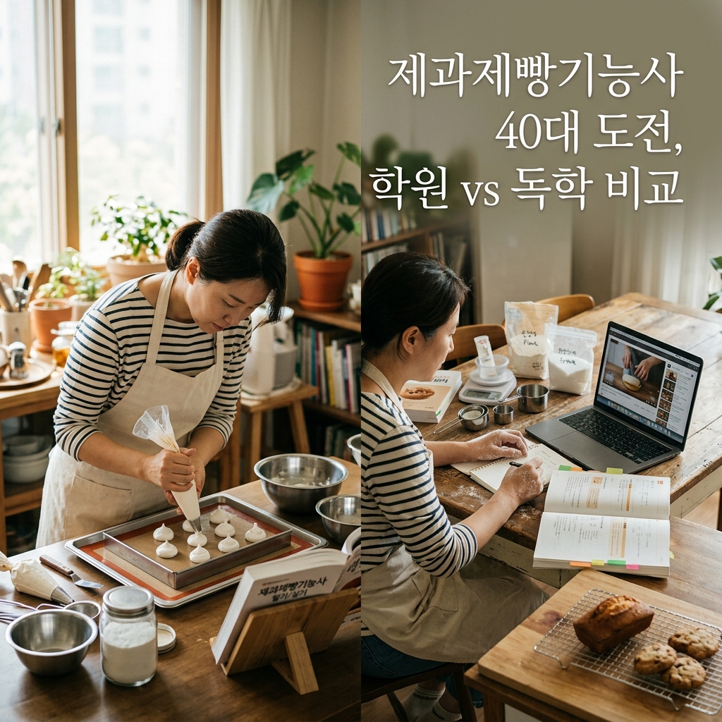 ai thumbnail photography 제과제빵기능사 40대 도전 학원 vs 독학 비교 1788423923 1