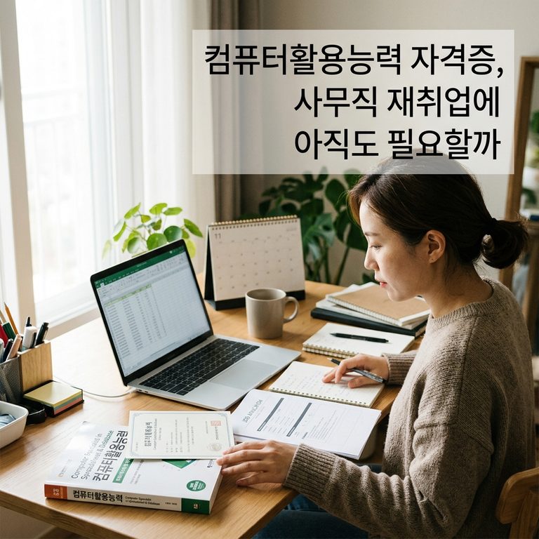 ai thumbnail photography 컴퓨터활용능력 자격증 사무직 재취업에 아직도 필요할까 1788535724 1